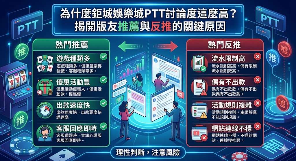 為什麼鉅城娛樂城ptt討論度這麼高？揭開版友推薦與反推的關鍵原因