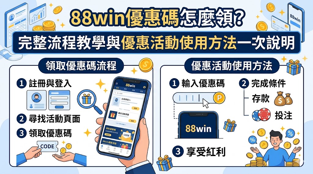 88win優惠碼怎麼領？完整流程教學與優惠活動使用方法一次說明